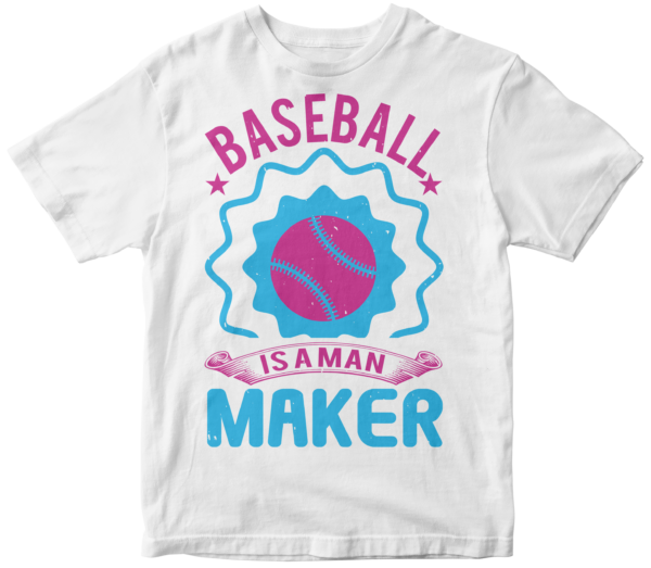 Baseball is a man Round Neck T-shirt for men